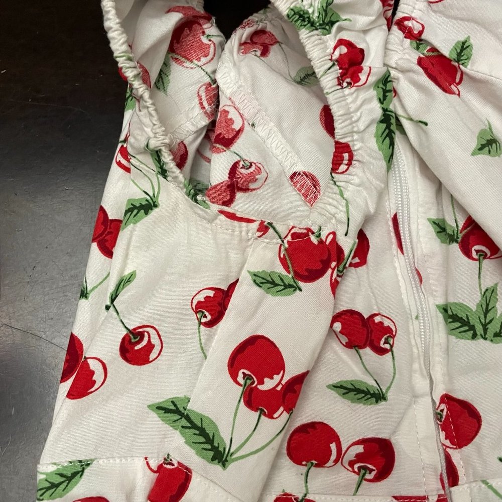 Hell Bunny milkmaid cherry shirt size small - will fit a medium as well smocked - Picture 3 of 9